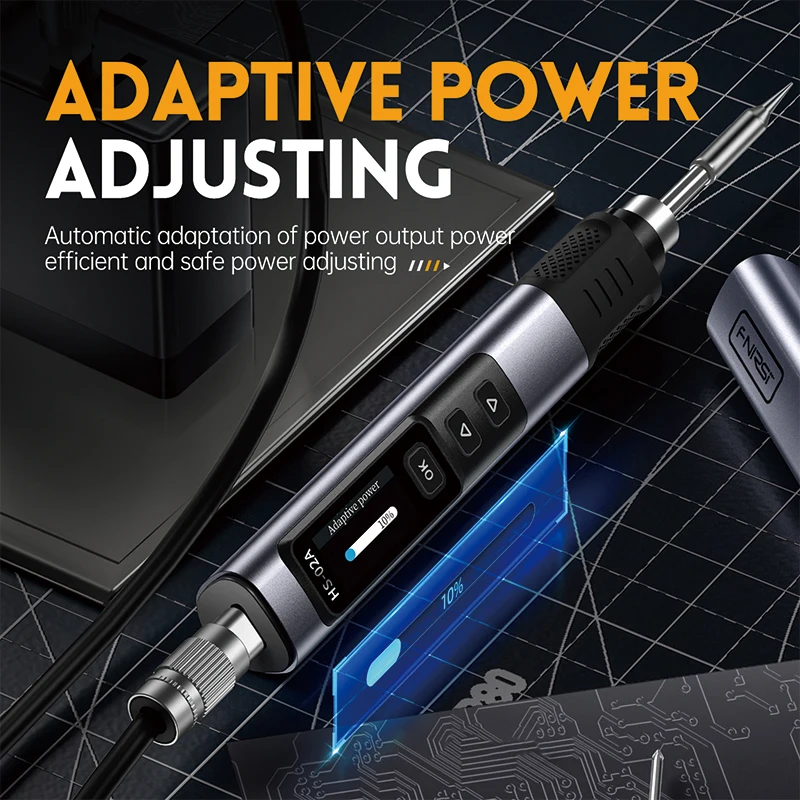 Electric Soldering Iron Soldering Iron FNIRSI HS-02 TYPE-C Electric Soldering Iron Adjustable Temperature Portable Digital Solder Station Tips 100W HS-02A HS-02B