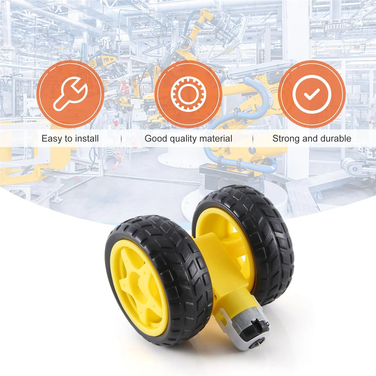 4 Pcs For Arduino Smart Car Robot Plastic Tire Wheel with DC 3-6V Gear Motor 5