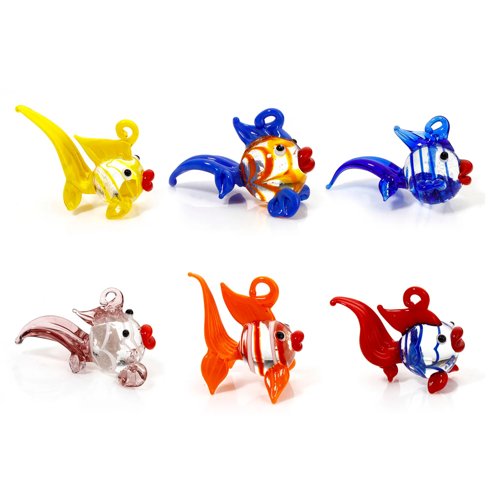 1 Stück 3D Goldfisch Lampwork Glas Ozean Schmuck Charms Halskette Anhänger Aquarium Dekor Zubehör DIY Handwerk Ornamente – Detail 1