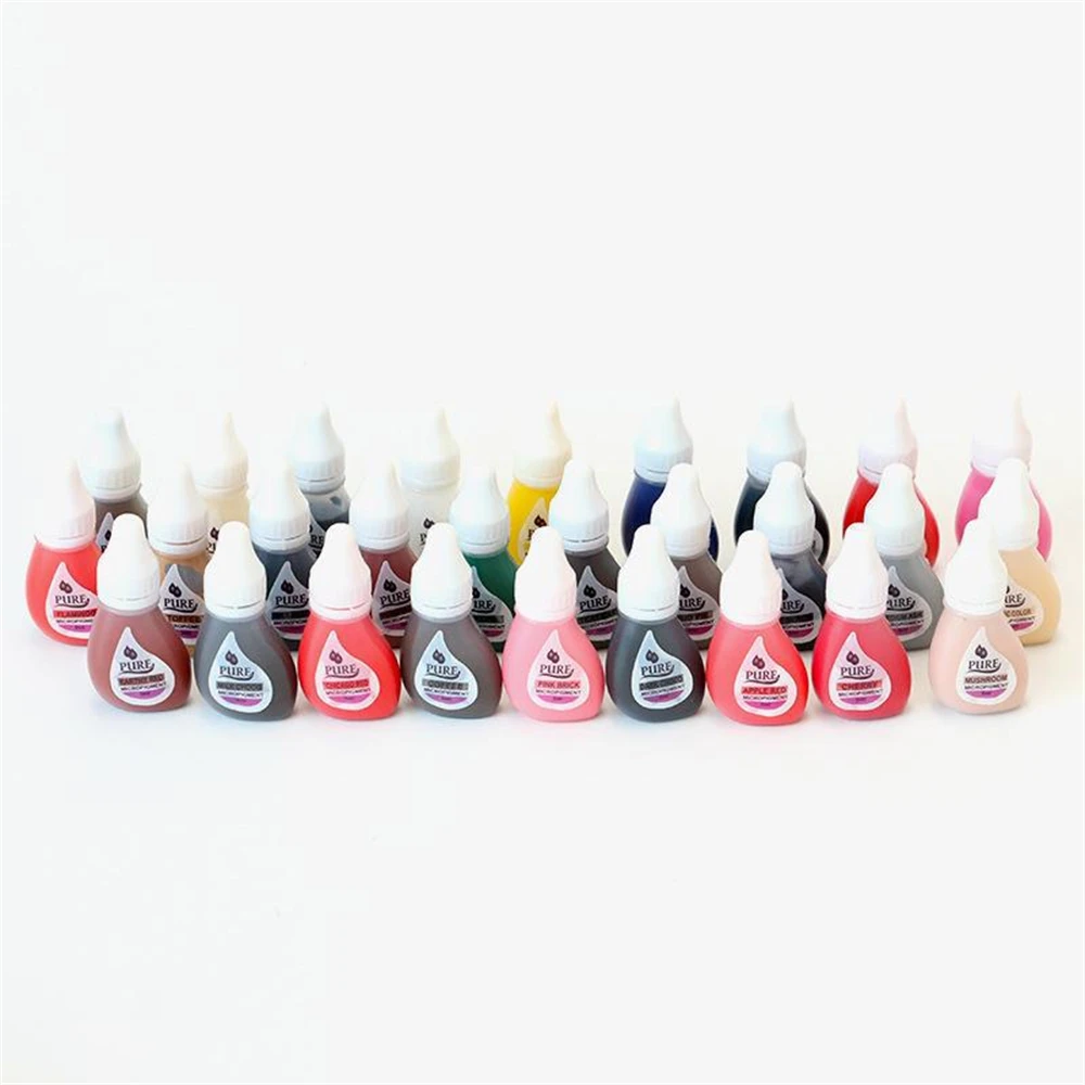 28 Colors 3ml Tattoo Ink Pigments Beauty Make Up Semi-Permanent Eyebrows Material For Body Art Painting Supplies tattoo ink tattoo ink pigment