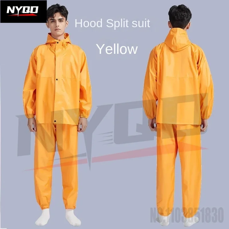 One-piece Hooded Waterproof Motorcycle Riding Raincoat Outdoor Dustproof Lightweight Work Clothes Rider Raincoat for Men Women