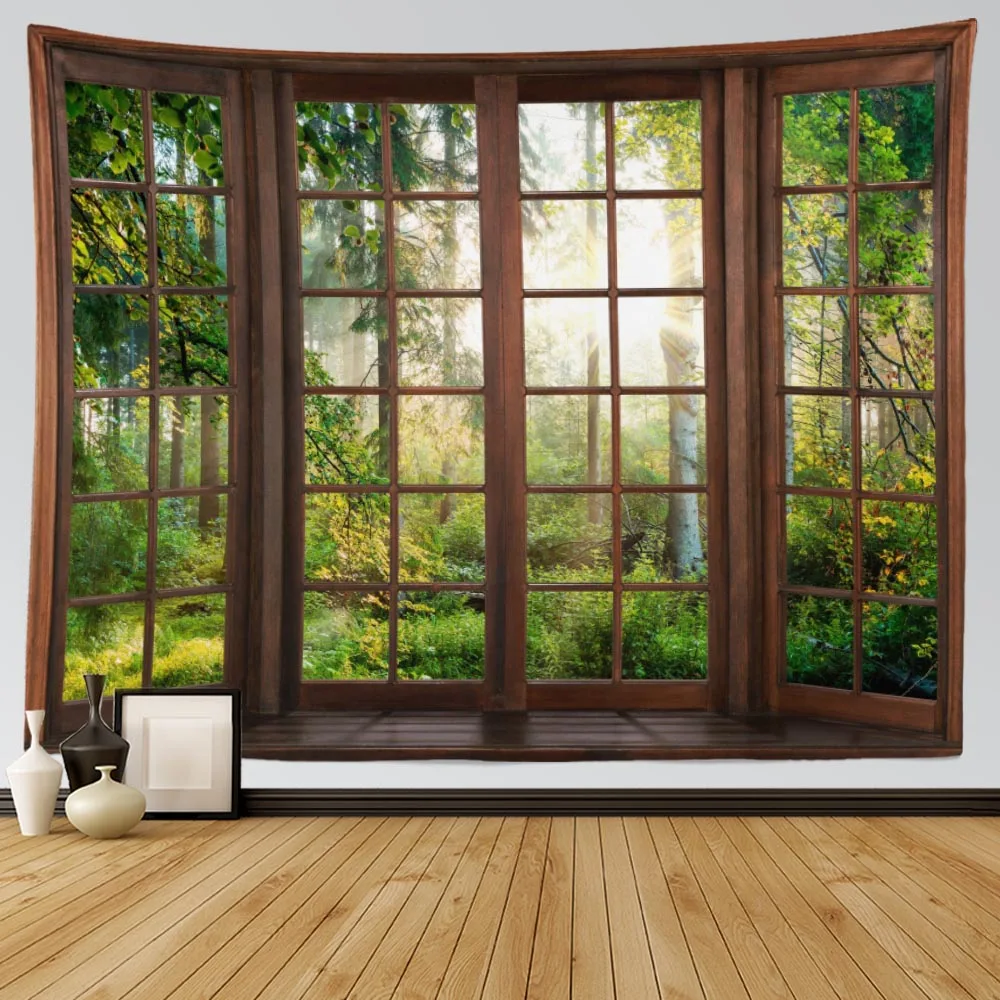 Window Scenery Decoration Tapestry Hippie Wall Bohemian Style Bedroom Dormitory