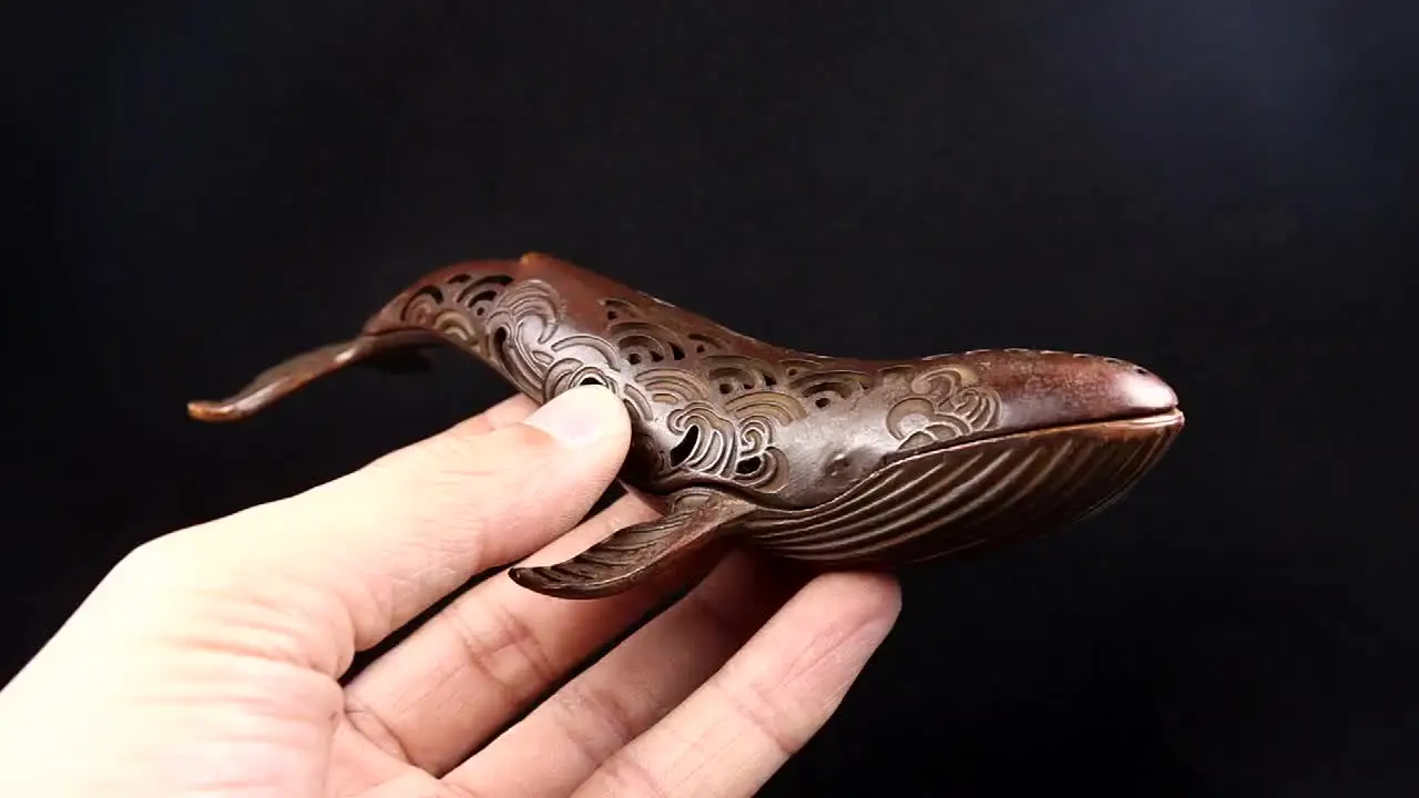 小さな銅のクジラ,装飾品,動物の置物,家の装飾,リビングルームの