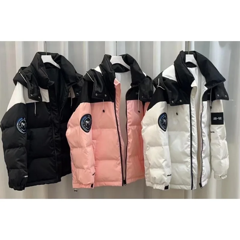 New Women White Duck Down Jacket Winter Coat Female Loose Large Size Parkas Short Warm Thick Outwear Fashion Hooded Overcoat