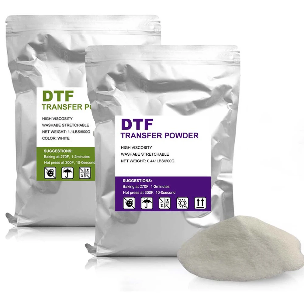 200/500g DTF Powder Hot Melt DTF Transfer Adhesive Powder For Transfer Ink For Direct To Film Printing On All Fabric dtf powder