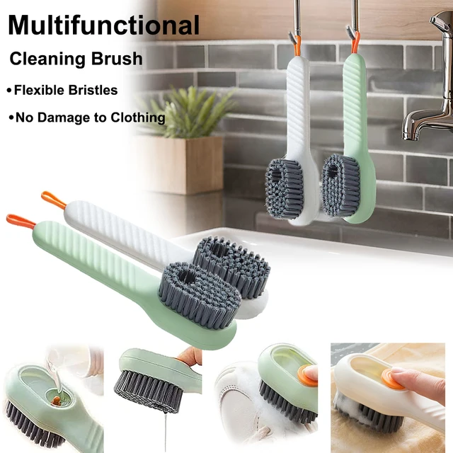 Multifunction Automatic Soap Liquid Adding Shoe Brush Soft-bristled Clothes Clothing Board Soap Dispenser Cleaning Tool