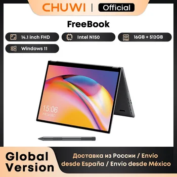 CHUWI FreeBook Laptop Intel N150 Quad Core 16GB LPDDR5 512G SSD Tablet PC 13.5 Inch FHD Touch Screen Windows 11 WIFI6 Desktop