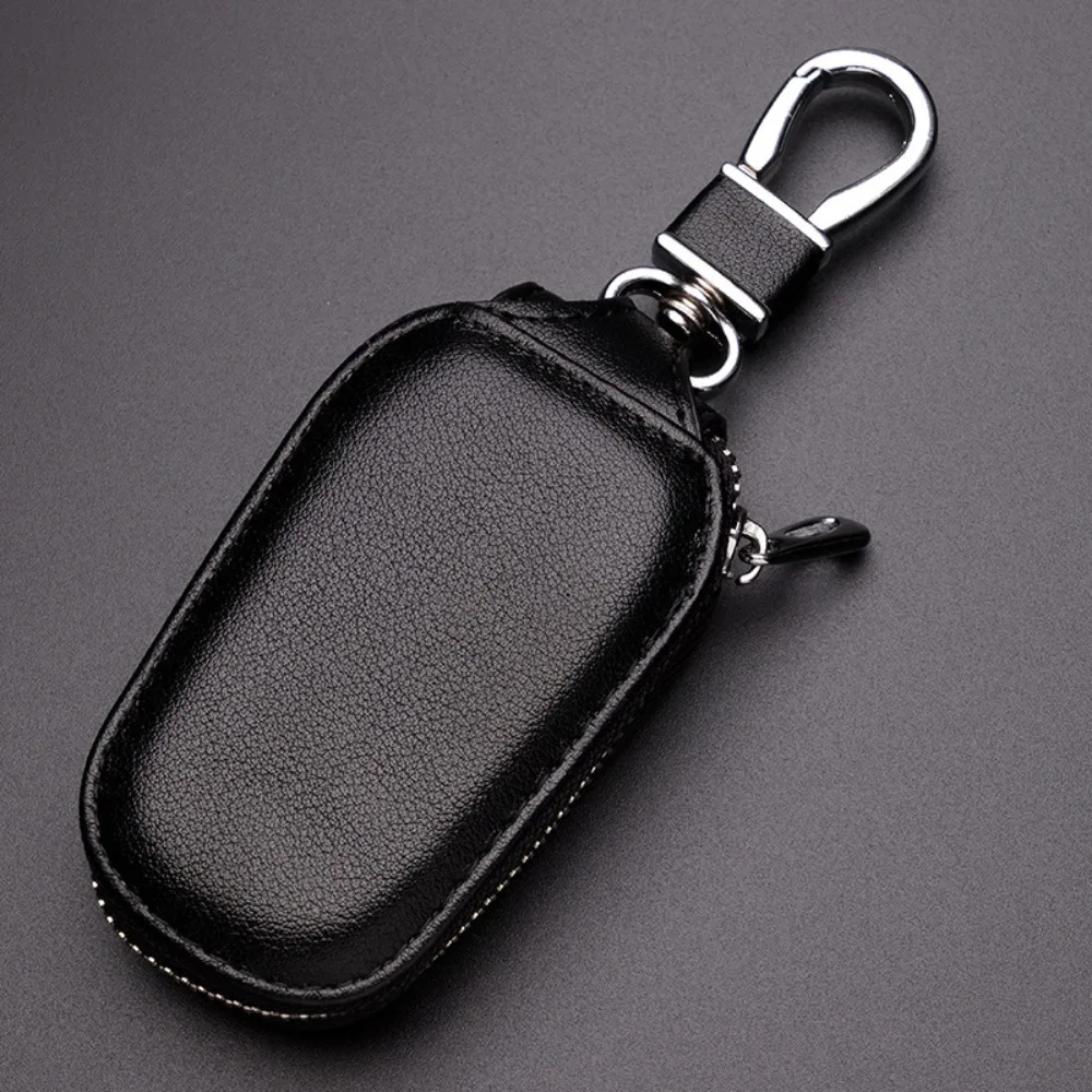 Leather Key Holder and Organizer Zipper Pouch