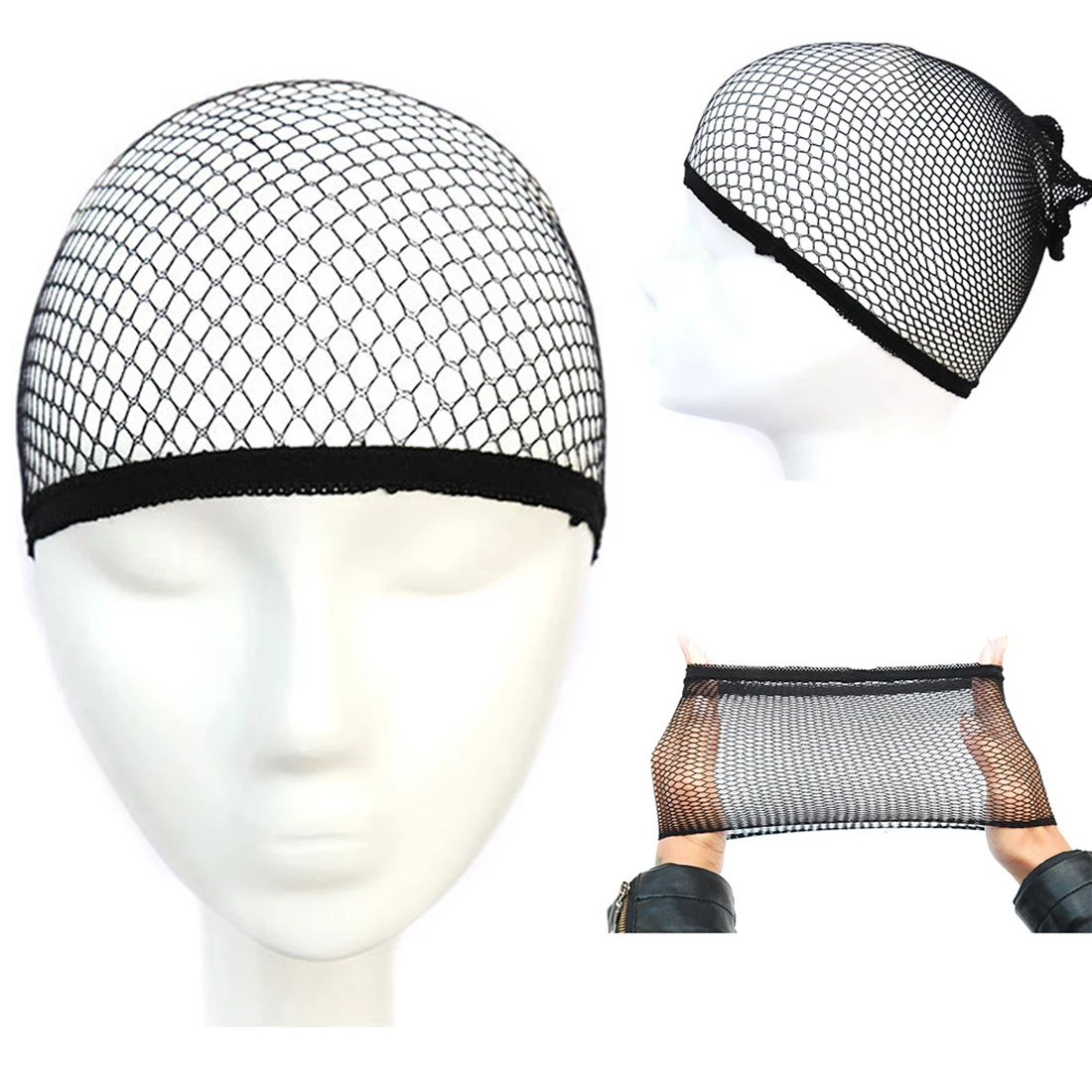20 pcs NEW Fishnet Wig Cap Stretchable Elastic Hair Net Snood Wig Cap/ Cap /hair net 3938