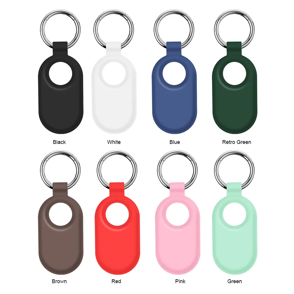 Silicone Case Protective Case Anti-Drop Cover Shell Waterproof Anti-Scratch with Keychain for Samsung Galaxy SmartTag2