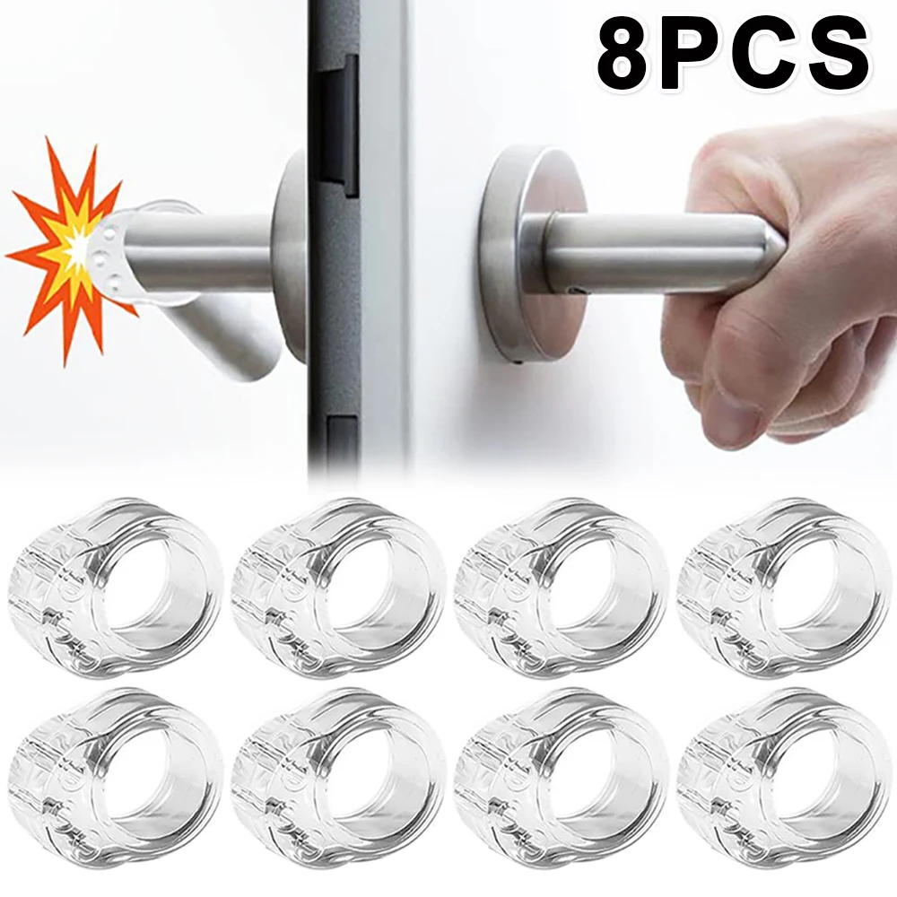 

8/1Pcs Door Stops Punch-free Door Handle Buffer Wall Protection Transparent Doorknob Bumper For Walls Furniture Protective Pad