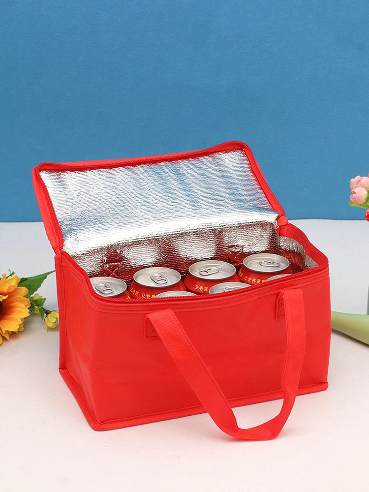 Food Thermal Bag Picnic Bag Cookware Storage Bag with Handle Portable Lunch Bag Beer Delivery Bag for Family Outdoor Activities