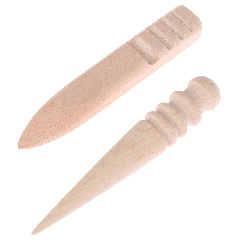 Handmade Burnishing Wood Rod Leather Craft Edges Slicker Round Wood Leathercraft Tool