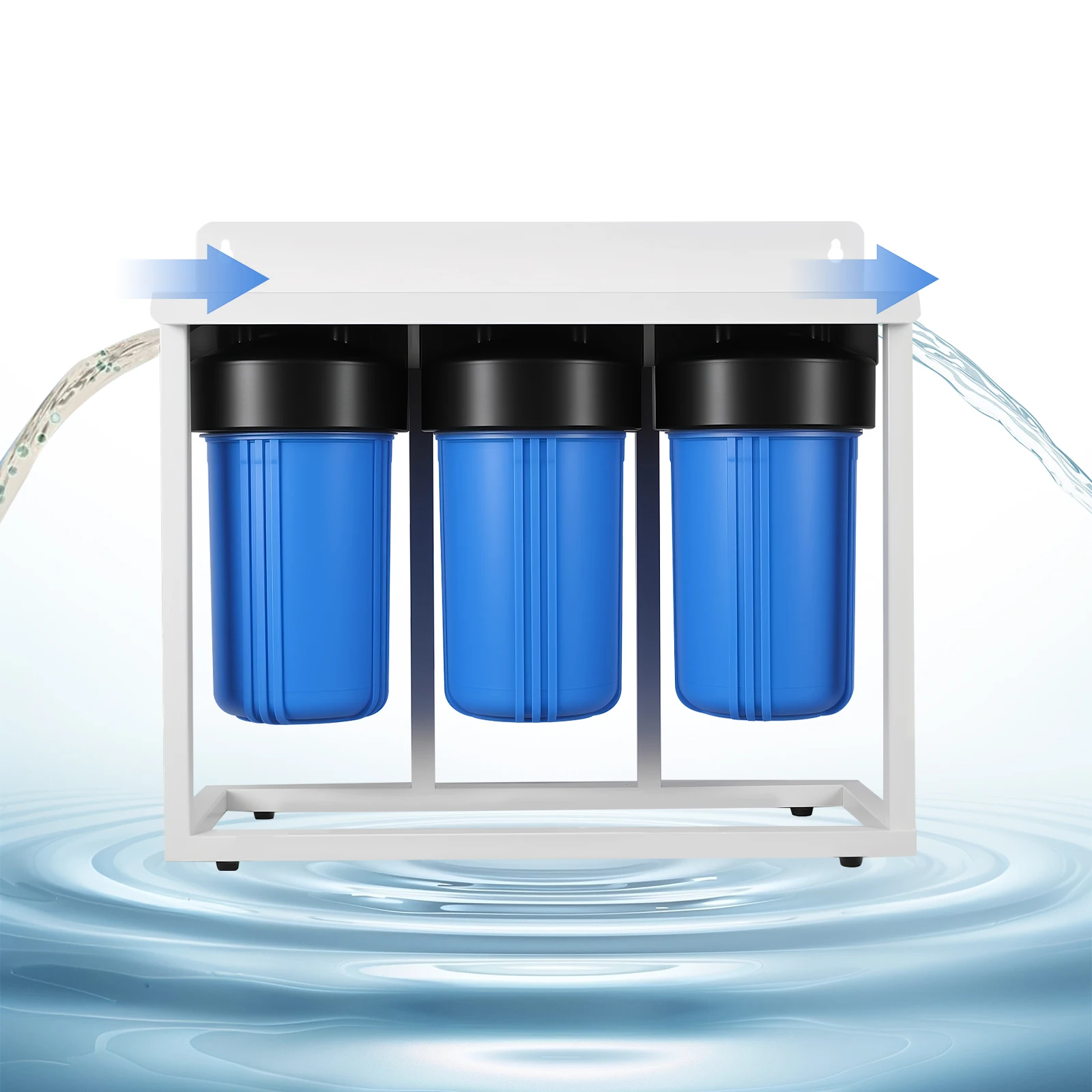 3-Stage RV Fresh Water Filter System W/ 3 Filters Cartridge Whole House Water Filtration System for Travel Trailers Boats