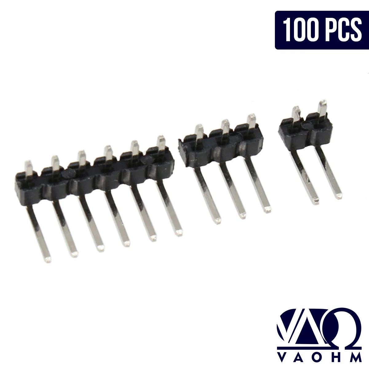 100PCS 2.54MM Pin Header Right Angle (90&deg;) 2P 3P 4P 5P wire connectors single row pin connector