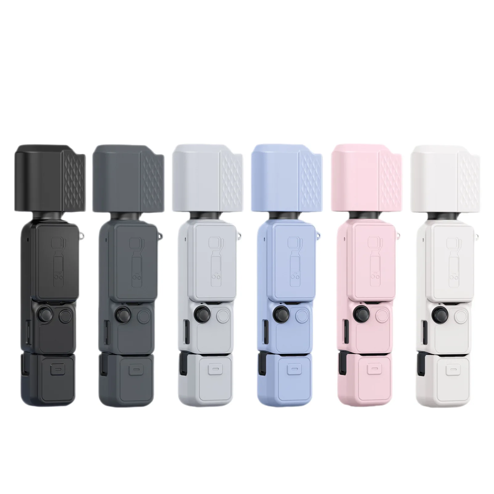휴대용 카메라 실리콘 보호 쉘 DJI Pocket 4와 호환 가능 미끄럼 방지 방진 보호 슬리브(렌즈 가드 포함)