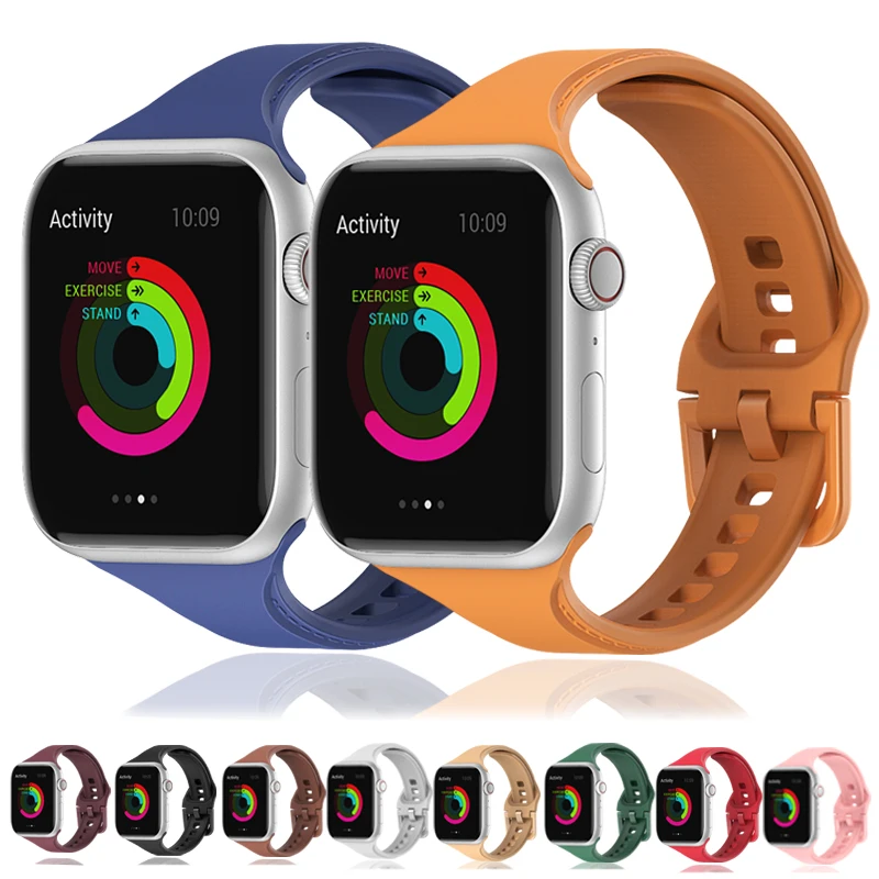 

Bracelets For Apple Watch Ultra Series SE 8 7 6 5 4 3 2 Soft Silicone Strap 49mm 44mm 40mm 45mm 41mm 38mm 42mm for iWatch Bands