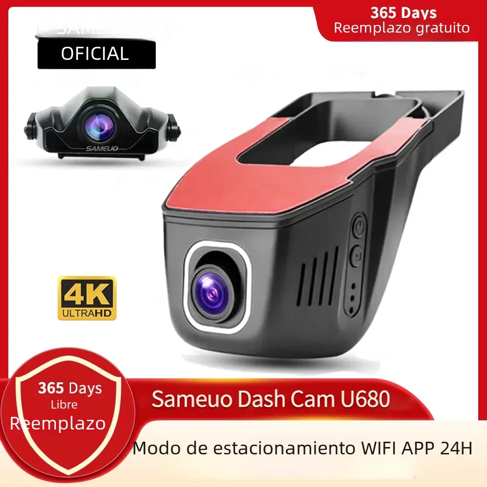 Cámara de salpicadero de vigilancia 24 horas: DVR para coche de 10'' con  grabación de vídeo 1440P y cámaras de visión trasera duales - Caja negra