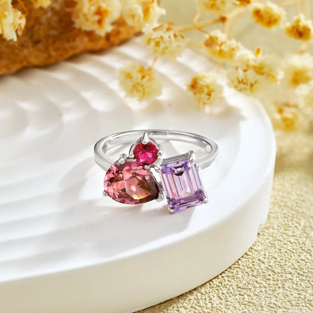 Acquista Aurora Love S925 Anello In Argento Sterling Color Zirconia Border E-Commerce Light Luxury Fashion