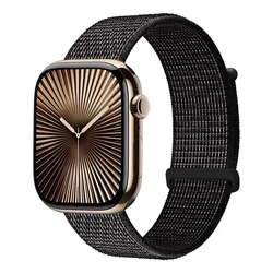 Nylon Loop Adjustable Watch Strap - Premium Wristband Bracelet - 42 44 45 46 49 mm (9 Reflective black)
