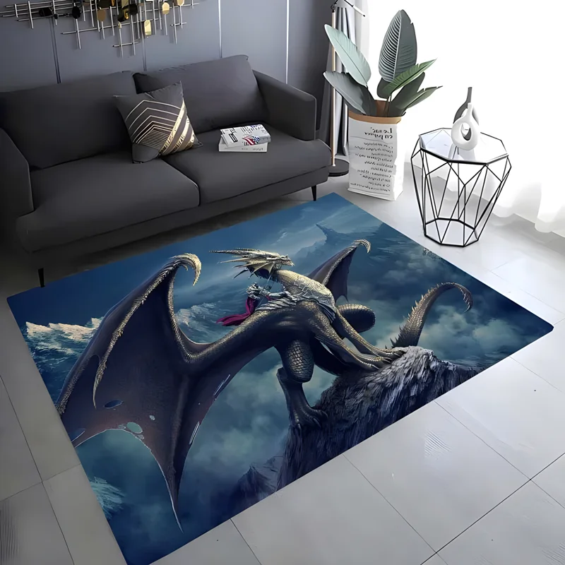 Dragon print carpet living room bedroom housewares garden lawn mat baby mat bathroom kitchen non-slip birthday present