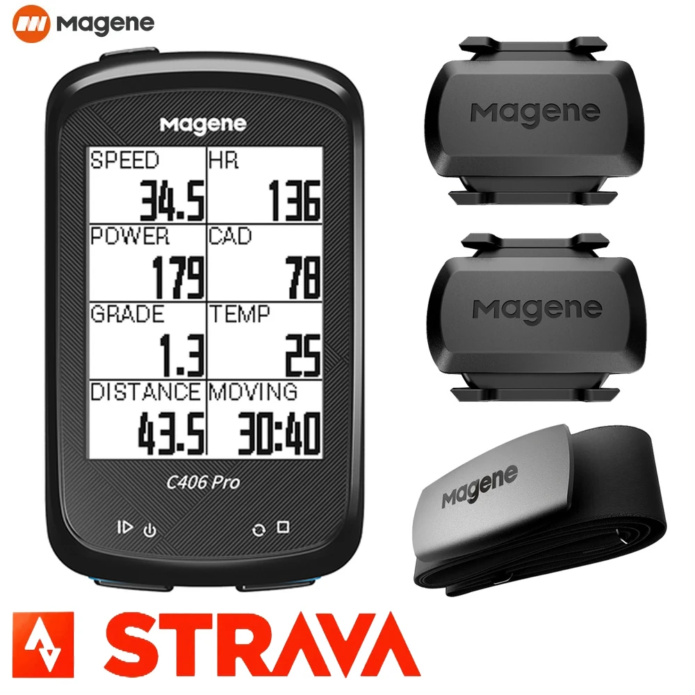 Беспроводной велосипедный спидометр GPS-компьютер Strava Magene C406 S3 + Датчик частоты