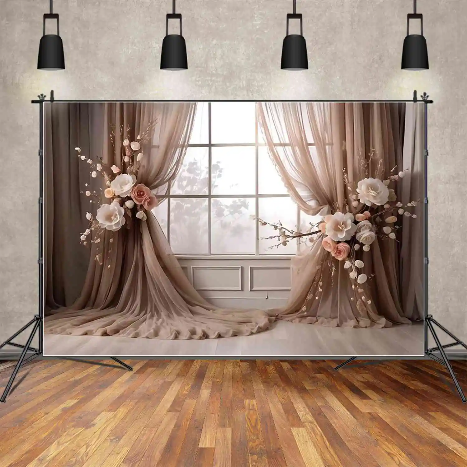 

MOON.QG винтажные домашние свадебные фоны женские цветочные деревянные богемные фоны под заказ Фотографические принадлежности