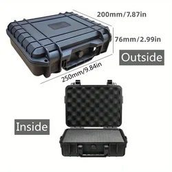 Waterproof Impact Resistant Hard Carry Case with Pre - Cut Foam Storage and Safety Protection (250x200x76mm)