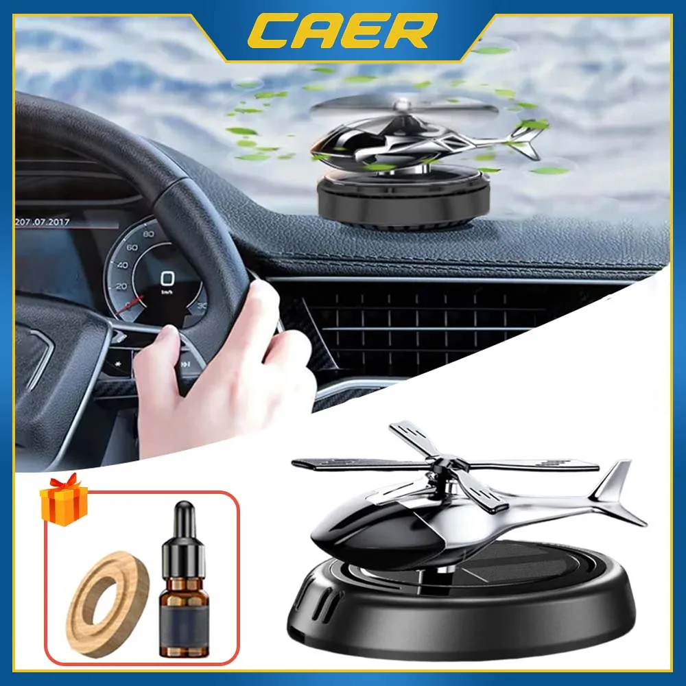 Car Air Freshener Solar Rotating Helicopter Decor Fragrance Ornaments Automobile Aroma Diffuser Deodorant Perfume Aromatherapy