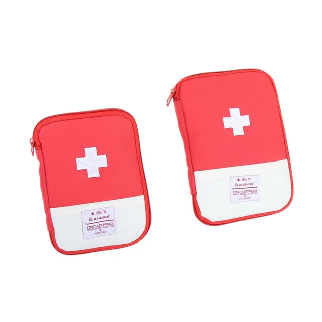1pc Portable Outdoor First Aid Kit Medicine Pills Storage Bag Mini