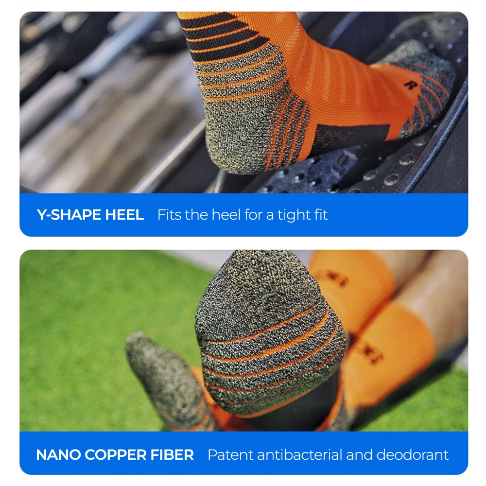 Compression Socks Deodorant Nano Copper Sports Socks for Men Antibacterial Basketball Climbing Sock Summer Compression MTB Cycling Bicycle Running