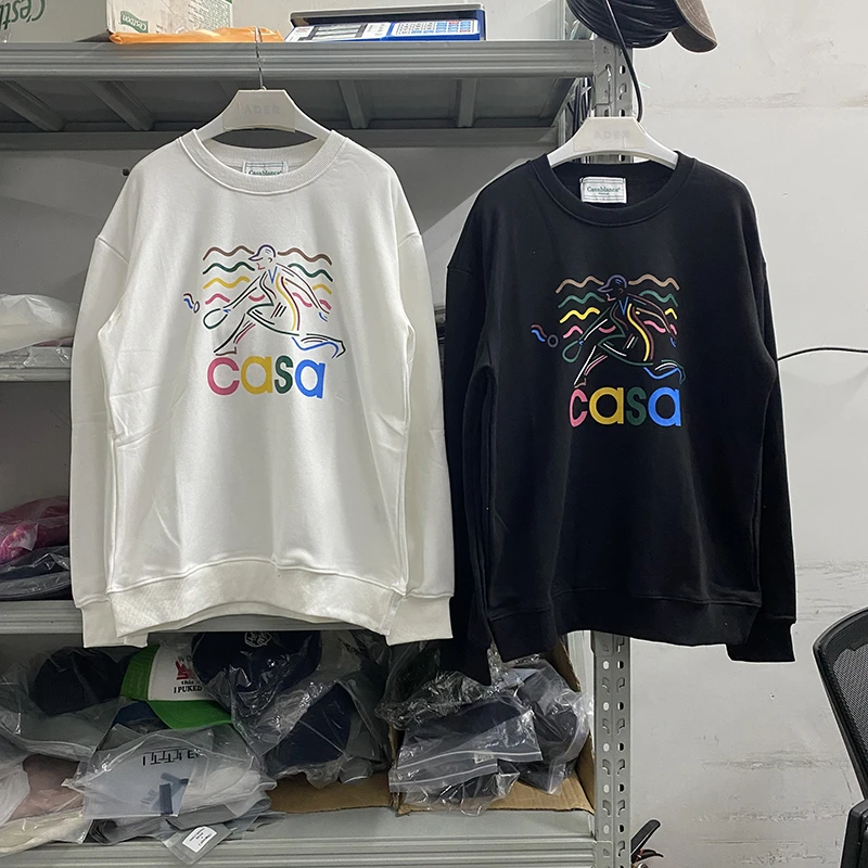 

Y2K CASA Casablanca Sweatshirts Men Women Tennis Player Crewneck Inside Tags Hoodie GYM