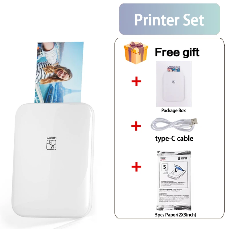 طابعة صور MT53 الملونة المحمولة، طابعة جيب بحجم 2x...