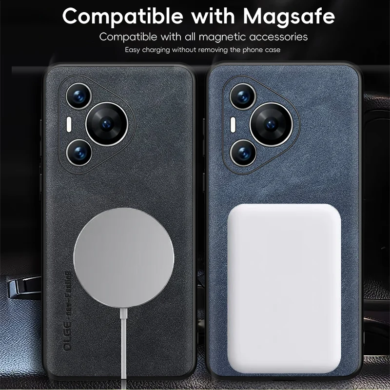 Magnetic Retro Leather Soft Case For Huawei Pura 70 Ultra Pura 70 Pro Plus Pura70 Pro Plus Wireless Charging Phone Case Cover 3
