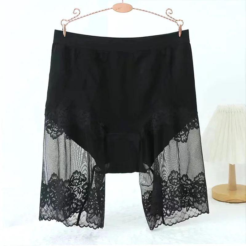 Safety Pants High Waist Panties High Waist Underwear Cotton Panties Lace Panties Seamless Panties Women's Lace Edge Safety Pants