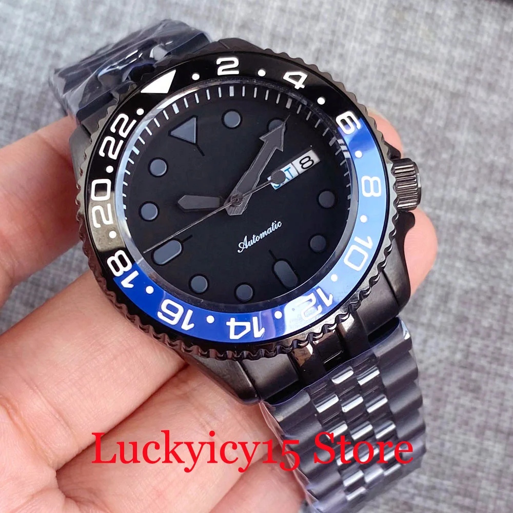 Diver 20bar Waterproof Tandorio 41MM Black PVD Watch Black Automatic NH36A Men Watch Double Date Display Dome Sapphire Glass teci dome tent in black high quality fabric for outdoor camping starry sky tent