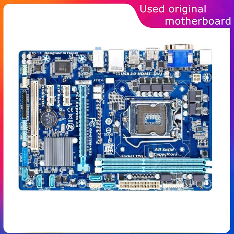 

Б/у материнская плата LGA 1155 для Intel B75 Φ компьютера USB3.0 SATA3 DDR3 32G десктопная материнская плата