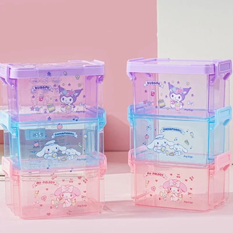 

3PCS/Set Cartoon My Melodys Kuromis Cinnamonrolls Storage Box Desktop Tidy Up Sorting Box Girl Cosmetic Storage Box DIY Design