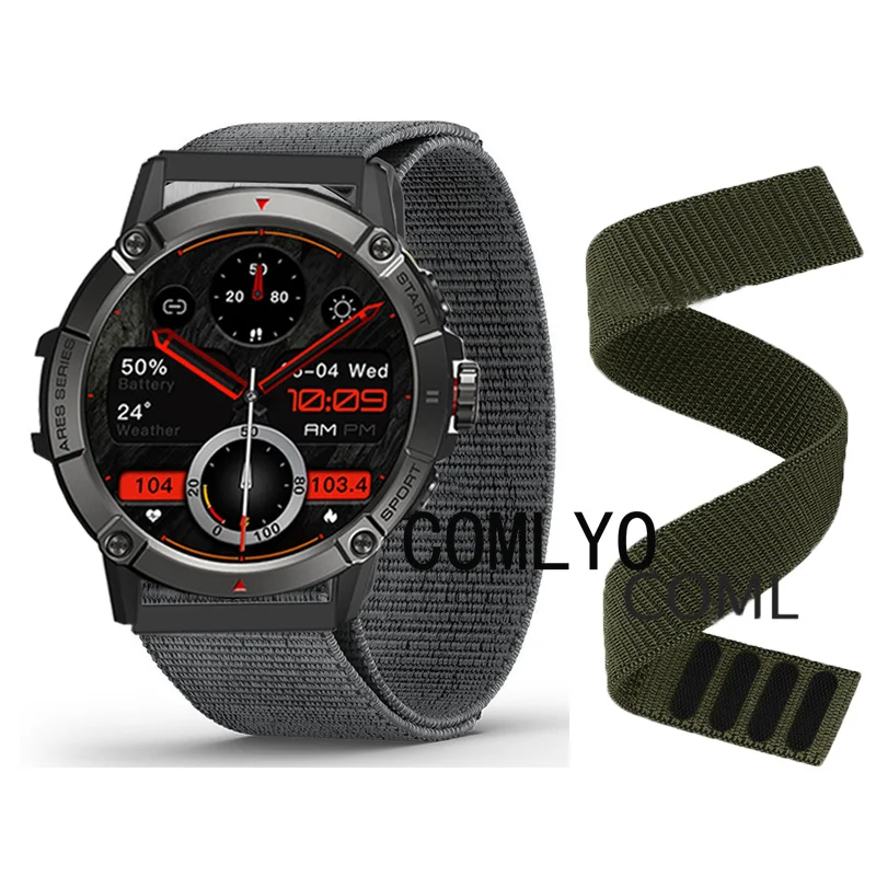 

NEW Watchband For Zeblaze Ares 3 Strap Nylon Watch Band Hook&Look Soft Belt
