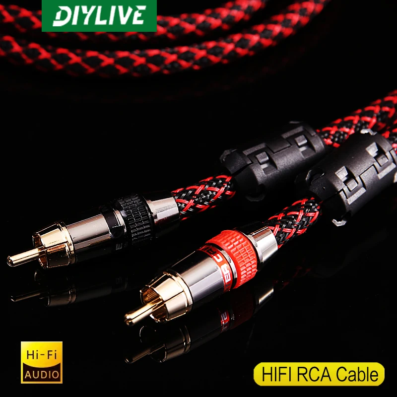 High-Fidelity Stereo RCA Audio Cable Pair - Premium 2 RCA to 2 RCA Male Interconnect