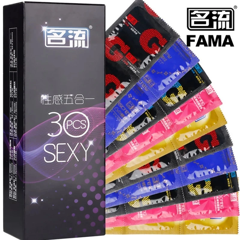 

24/30PCS Condom Sex Toys 4 Types Cock Penis Sleeve Natural Latex Smooth Condoms Couple Contraception For Men Sex Products