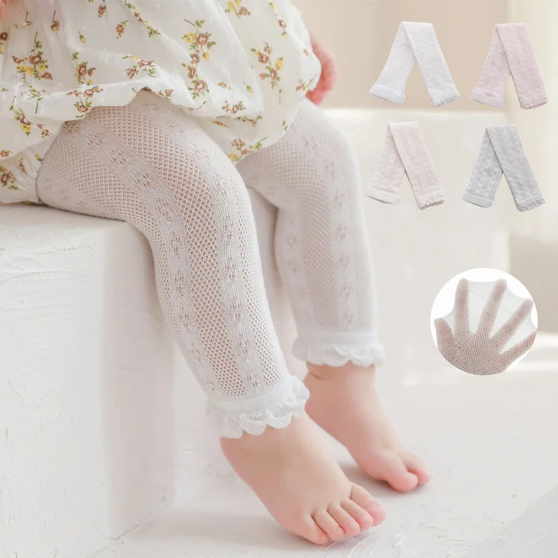 Summer Girls Pants Mesh Thin Baby Lace Pantyhose Outside Wear Summer Baby Stockingds Anti-Mosquito Kids Leggings For Girls girls pantyhose