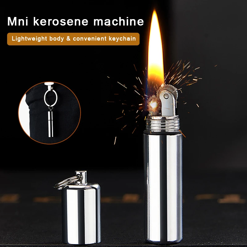 1Pc Multifunctional Lighter Mini Keychain Lighters Retro Kerosene