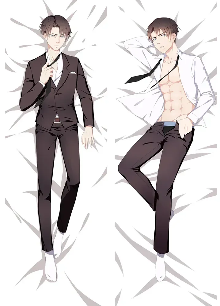 Description Picture 3 of itemAttack on Titan Anime Pillow Case Eren Jaeger Dakimakura Waifu Otaku Body Decorative Bedding Shingeki No Kyojin Levi Pillowcase