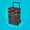 Stackable Storage System - 3 Piece Set (Small, Deep Toolbox, and Rolling Tote) 3
