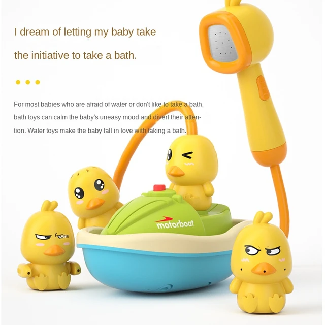 Jouets de bain pour bébé pour baignoire, jouets de bain douche bateau  électrique 4 canards jouet