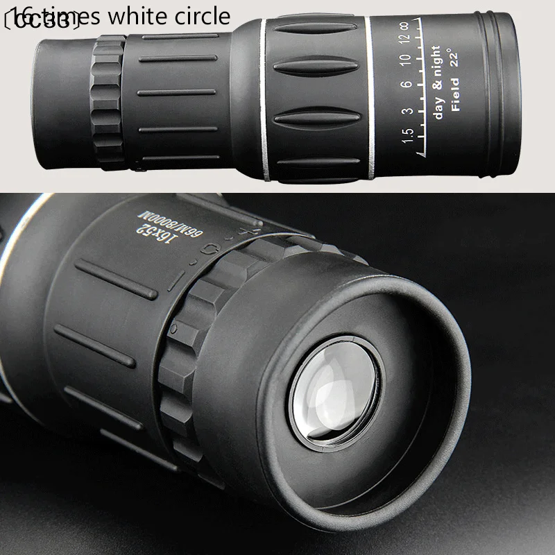 16X52 단안 망원경 듀얼 포커스 줌 쌍안경 HD 스코프 나이트 비전 스트랩 포함 광학 렌즈/고무 야외용〔CC33〕