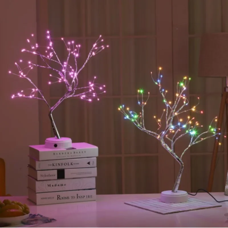 

108 LED Silver Wire Desk Bonsai Tree Light 8 Modes DIY Artificial Tree Branch Night Light Battery USB Operated For Bedroom Xmas