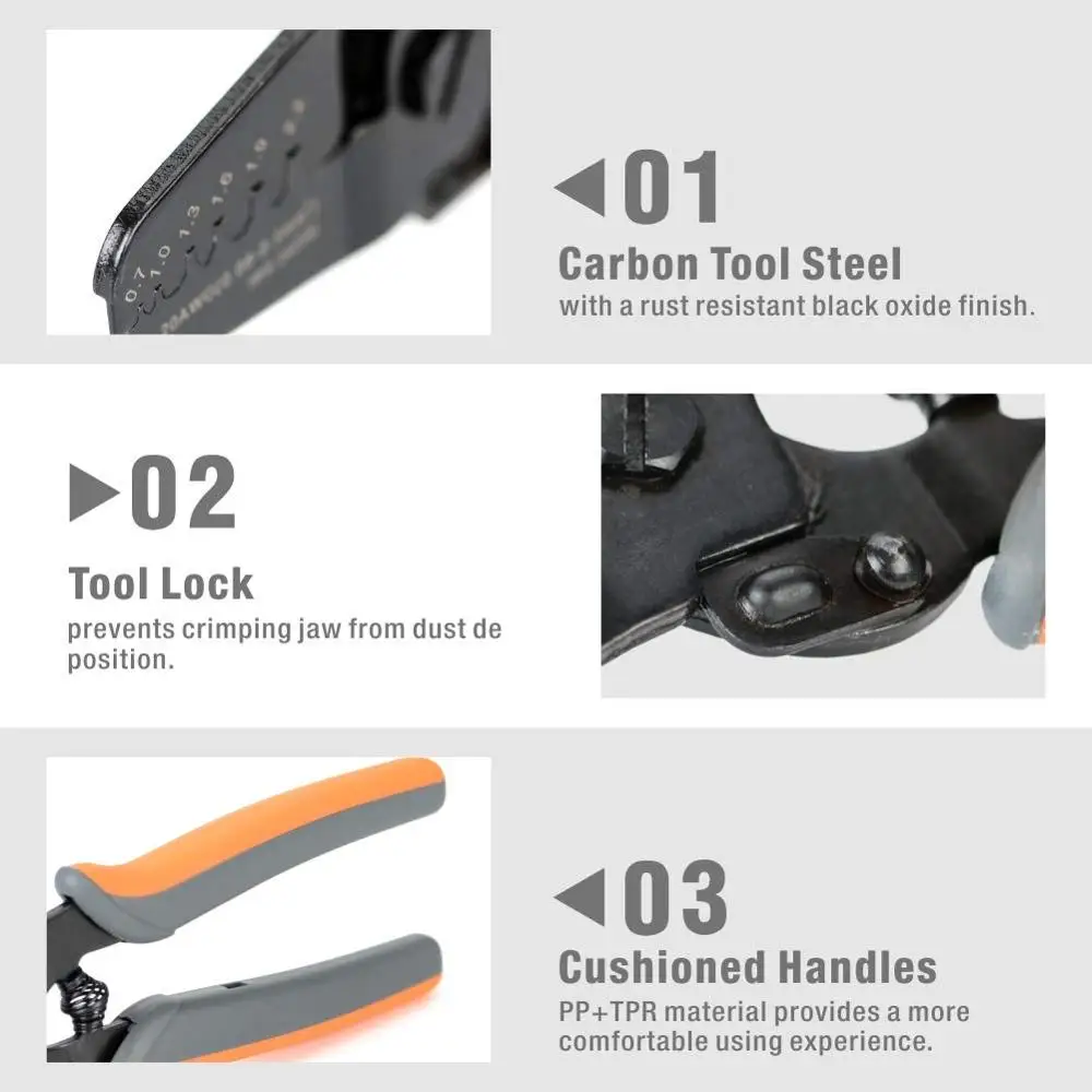 IWISS IWS-2412M Crimping Pliers 2.8/4.8/6.3mm Plug Insulated Male Female Connectors Wire Crimper Set Terminals Assortment Kit 6