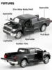 1/32 TOYOTA Tundra TRD Pickup Diecast Toy Truck Model Miniature Pull Back Doors Openable Sound & Light Collection Gift For Boy 2